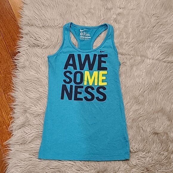 Nike women's teal awesomeness cotton tank top size small‎ - Picture 1 of 3